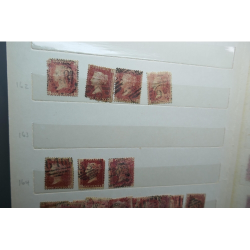 2173 - Stamps; an album containing duplicated stock of Great Britain penny plates