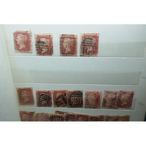 2173 - Stamps; an album containing duplicated stock of Great Britain penny plates