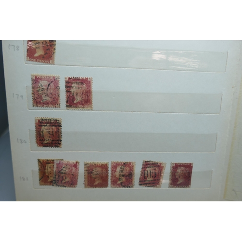 2173 - Stamps; an album containing duplicated stock of Great Britain penny plates