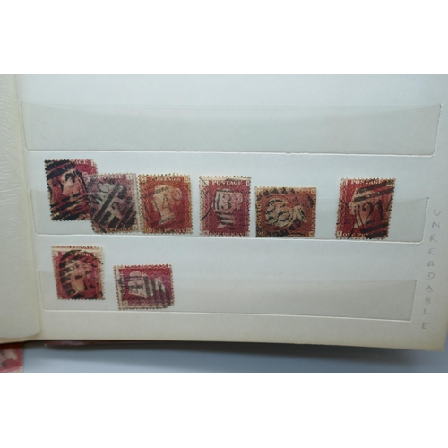 2173 - Stamps; an album containing duplicated stock of Great Britain penny plates