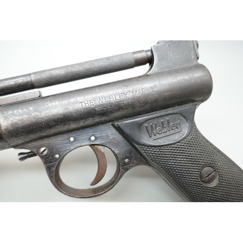 2178 - A Webley Mark I target shooting pistol, .177 **PLEASE NOTE THIS LOT IS NOT ELIGIBLE FOR IN-HOUSE POS... 