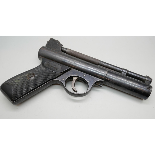 2179 - A Webley Mark I target shooting pistol, .177 **PLEASE NOTE THIS LOT IS NOT ELIGIBLE FOR IN-HOUSE POS... 