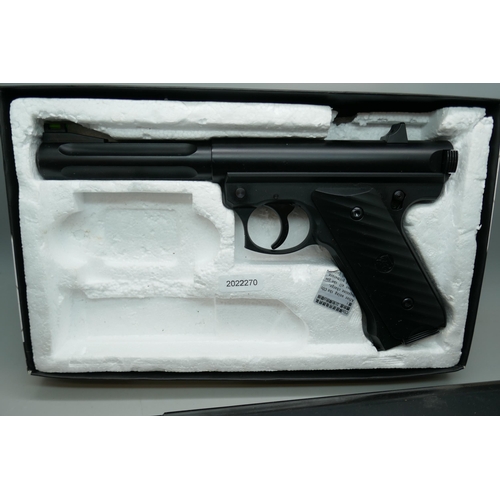 2181 - A KJ Works target shooting pistol and a Beeman 1020 .22 cal. target shooting pistol **PLEASE NOTE TH... 