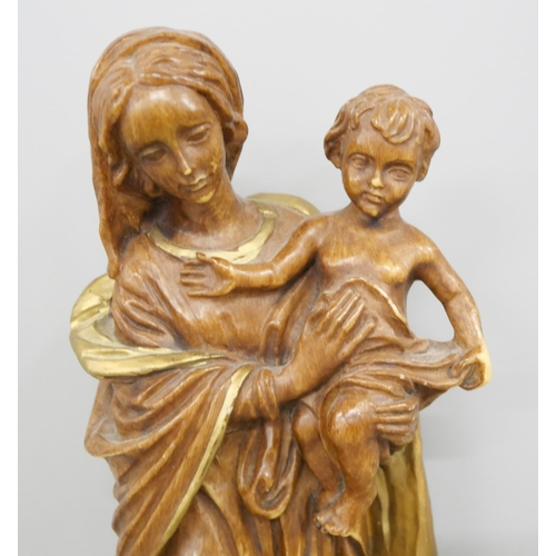 2210 - A Madonna and child figure, resin, 29.5cm