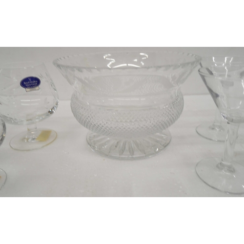 2220 - A collection of mixed glass including an Edinburgh crystal bowl and a pair of Royal Doulton cognac g... 