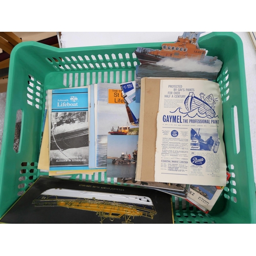 2257 - A collection of 1960s RNLI The Life Boat Publication, RNLI postcards, tea towels, china including a ... 