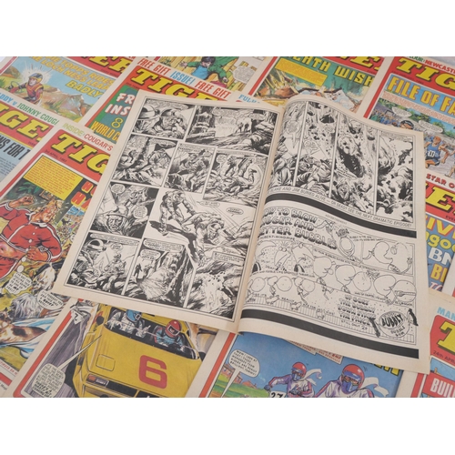 2258 - A box of Tiger, Tier and Speed comics, approximately 100, 1980s and approximately 100 Beezer comics,... 