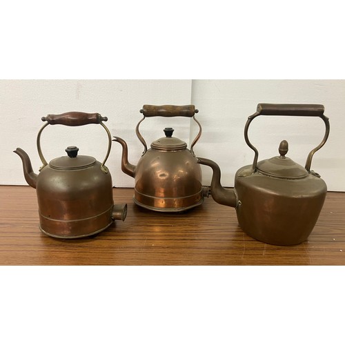 315 - Three copper kettles