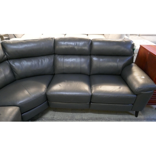 3157 - Grace grey leather power reclining corner sofa, original RRP £1458.33 + VAT (4220-35) *This lot is s... 