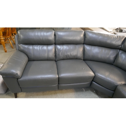 3157 - Grace grey leather power reclining corner sofa, original RRP £1458.33 + VAT (4220-35) *This lot is s... 