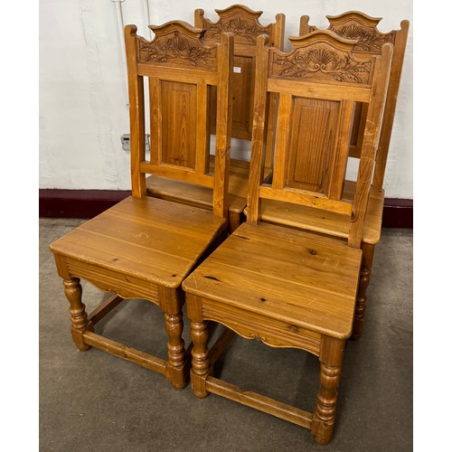 224 - A set of four 19th Century style French pine dining chairs