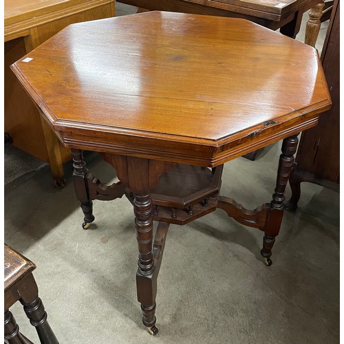 268 - An Edward VII mahogany octagonal centre table, a carved oak gateleg table, an oak hall table and a n... 