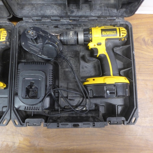 5001 - Two Dewalt power tools including a BCD785 type 10 drill and DC725 drill both in cases