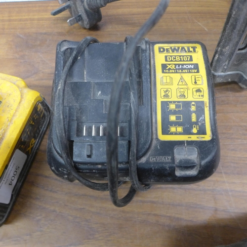 5004 - A Dewalt DC618 electric nail gun, a Dewalt DC305 reciprocating saw and a DCD776 18V cordless drill