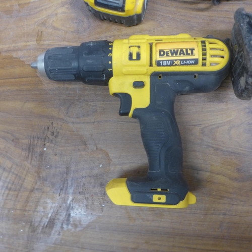 5004 - A Dewalt DC618 electric nail gun, a Dewalt DC305 reciprocating saw and a DCD776 18V cordless drill