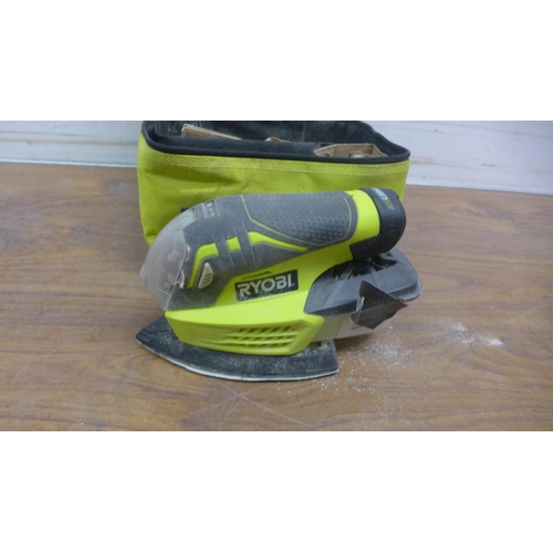 5021 - A Ryobi R12PS cordless detail sander in soft case with battery