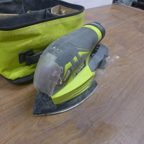 5021 - A Ryobi R12PS cordless detail sander in soft case with battery