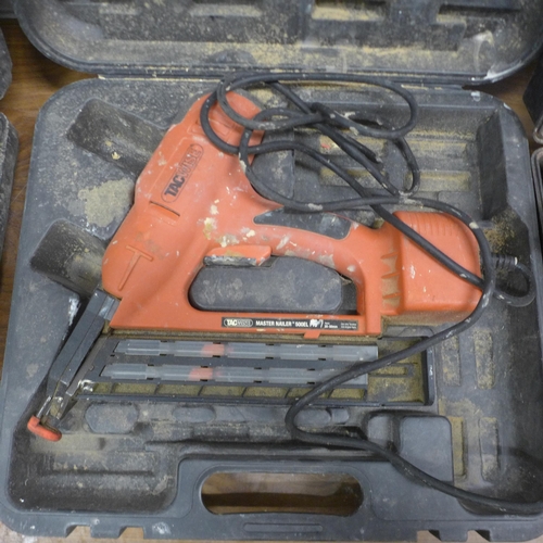 5023 - A Tacwise 500EL Pro nail gun, a Stihl 12V cordless drill and a Black and Decker 240v drill