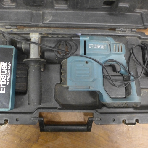 5043 - A cased Exakt EC310-GL precision tool and a cased Erbauer ERT576505 36V cordless SDS drill