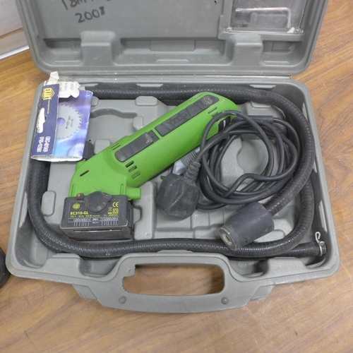 5043 - A cased Exakt EC310-GL precision tool and a cased Erbauer ERT576505 36V cordless SDS drill