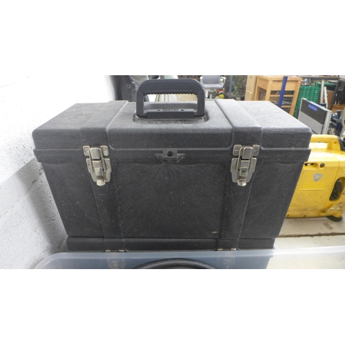 5063 - A box of various tool accessories and 2 empty tool boxes