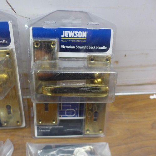 5070 - 2 sets of Jenson handles with mortice locks and keys