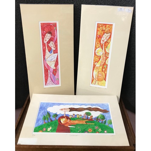 396 - Three limited edition prints by Julie Smith including Windswept 9/195, Flamenco 6/195 and Lazy Days ... 