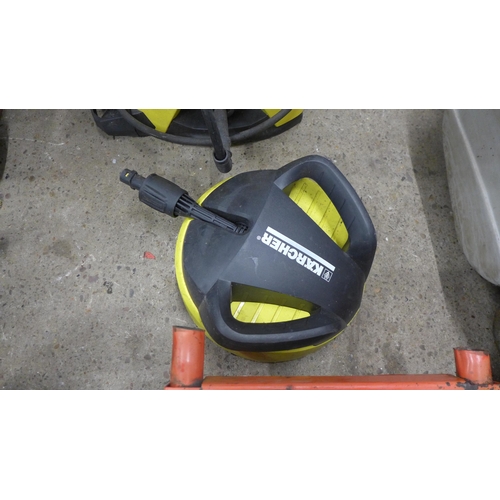 5207 - A Karcher K3.575 pressure washer with hose and lance and patio cleaner attachment