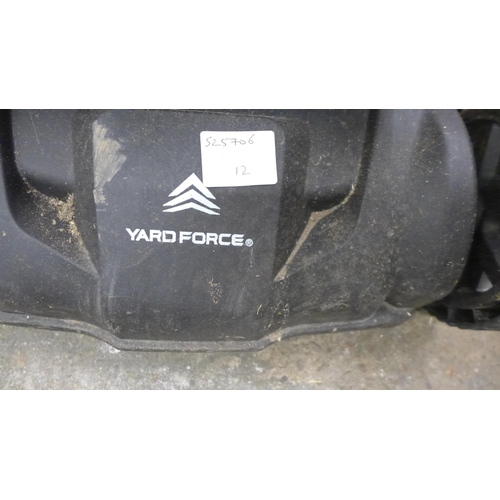 5209 - A Yardforce push petrol lawnmower with collector box