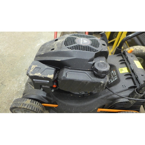 5209 - A Yardforce push petrol lawnmower with collector box