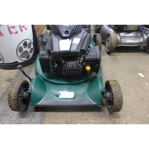 5220 - A Gardenline QGPM16P T100 99cc OHV petrol driven lawnmower with collection box  *Police repossession... 