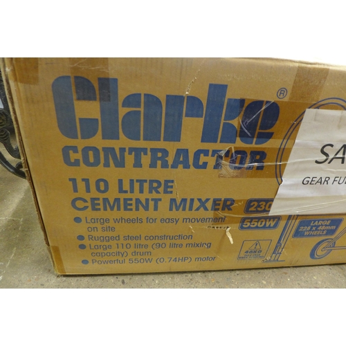 5226 - A Clarke Contractor CCM110 110 litre 230v 550w cement mixer* This lot is subject to VAT