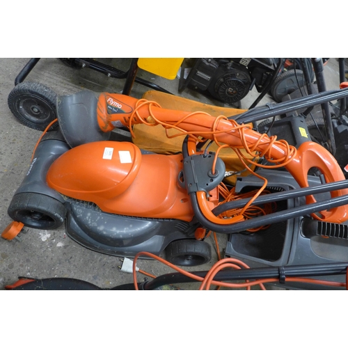 5231 - A Flymo EasyMo lawnmower and matching strimmer