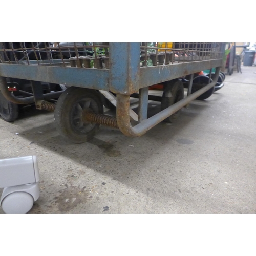 5234 - A large steel workshop trolley