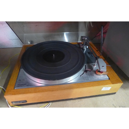 5114 - A Goldring Lenco GL72 record player with Ortofon red stylus