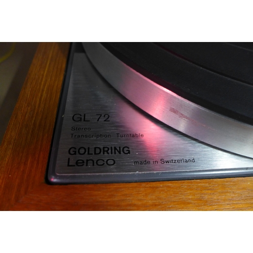 5114 - A Goldring Lenco GL72 record player with Ortofon red stylus