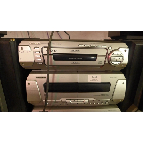 5118 - A quantity of Technics stereo equipment including an SL-EH750 compact disc changer, an RS-EH750 ster... 