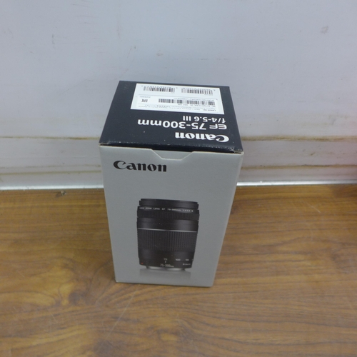 5095 - A Canon EOS 2000D digital camera in box with EF 75-300mm F/4-5.6111 lens