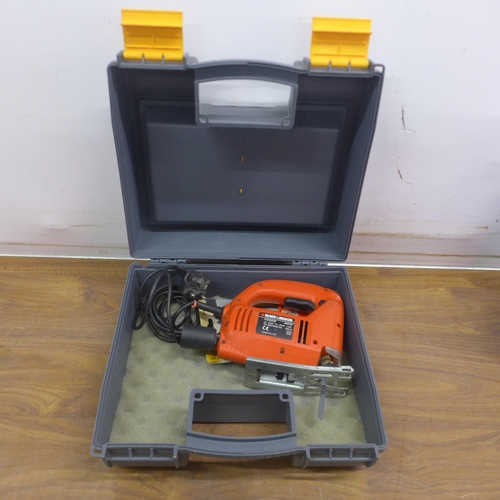 5106 - A quantity of power tools including a Black and Decker KS633E, 400W, 240V jigsaw with spare blades, ... 