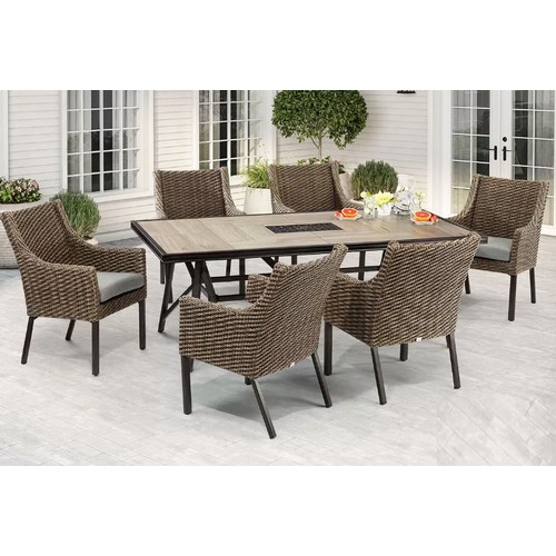 3214 - An agio portland 7 piece woven  dining set - (Boxed), original RRP £1499.99 + VAT (4216A-6) *This lo... 