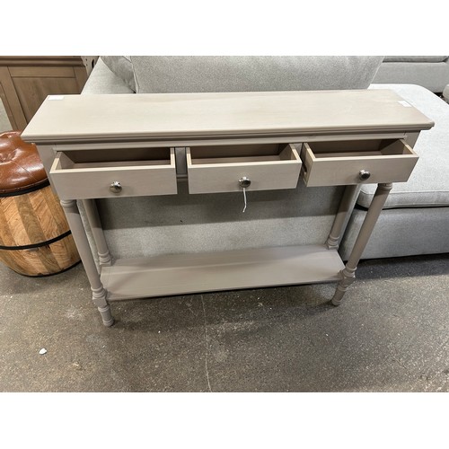 3190 - A French style grey three drawer console table