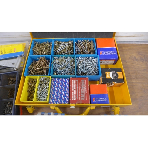 5319 - A large quantity of assorted DIY consumables including Tac-Wise nails, Rolson rivet set with a pop r... 