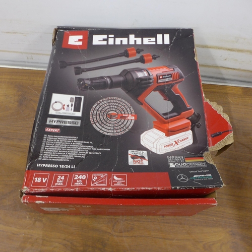 5321 - An Einhell Hypresso 18/24 Li, 18V cordless pressure washer and a cased Ryobi EPN7582N power planer