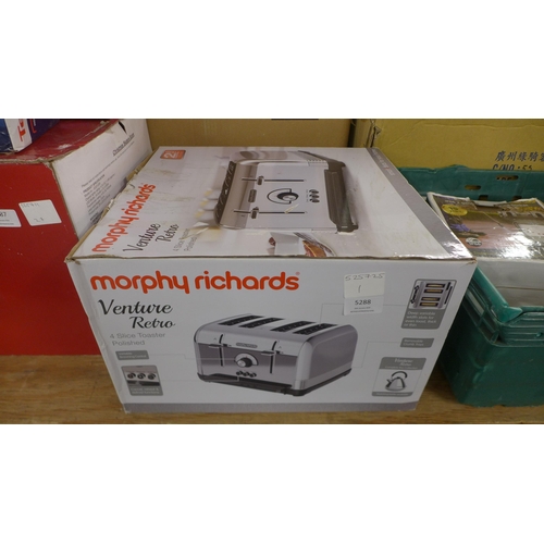 5288 - 2 boxed household electrical items including a Morphy Richards Venture Retro 4 slice toaster and a J... 