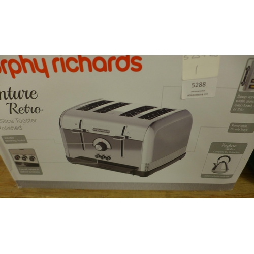 5288 - 2 boxed household electrical items including a Morphy Richards Venture Retro 4 slice toaster and a J... 