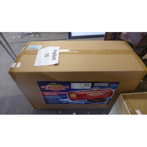 5259 - A boxed Clarke Devil 3000 turbo fan powered gas space heater* This lot is subject to VAT