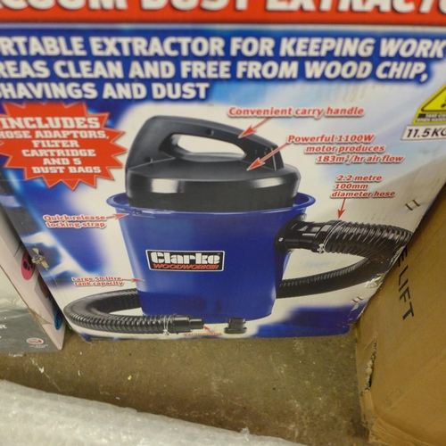 5305 - A boxed sample Clarke Woodworker CWVE2 50 litre vacuum dust extractor* This lot is subject to VAT