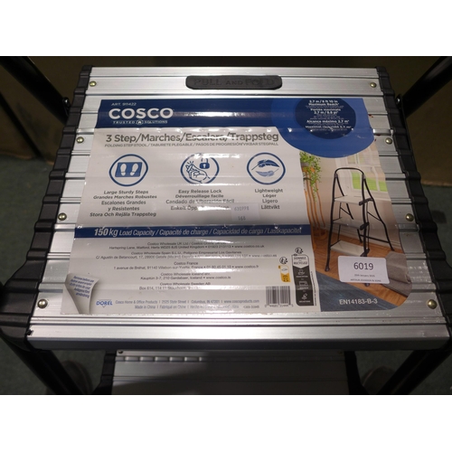 6019 - Cosco 3 Tread Step Stool with Steel Frame (349-168) *This lot is subject to VAT