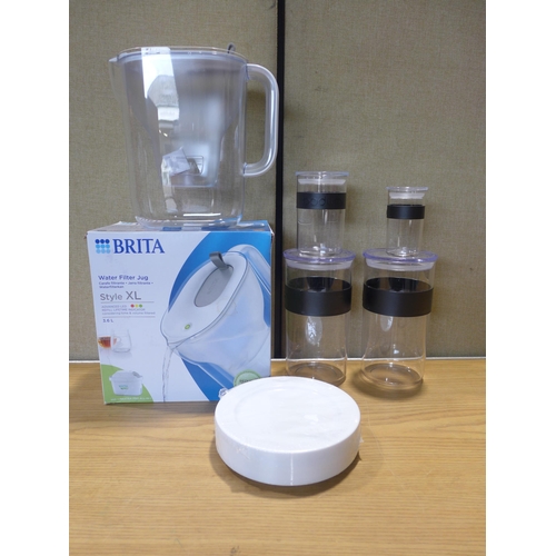 6046 - Bodum Storage Jars, Brita Maxtra Xl Style Jug and plastic plates (349-345,357) *This lot is subject ... 