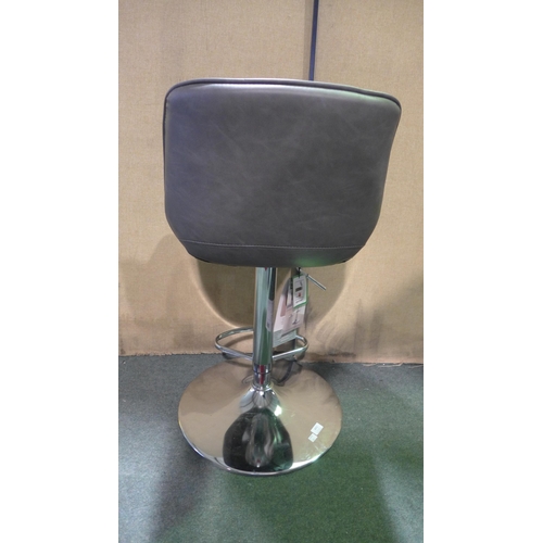 6052 - Grey Gas-Lift Bar Stool    (349-181) *This lot is subject to VAT